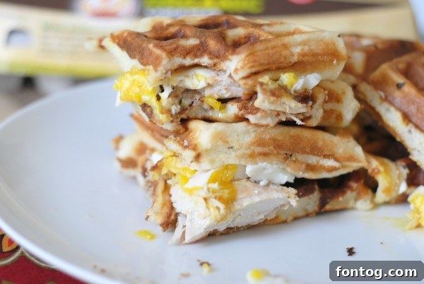 Delicious Chicken and Waffle Sandwiches with Poached Eggs, perfect for brunch or dinner