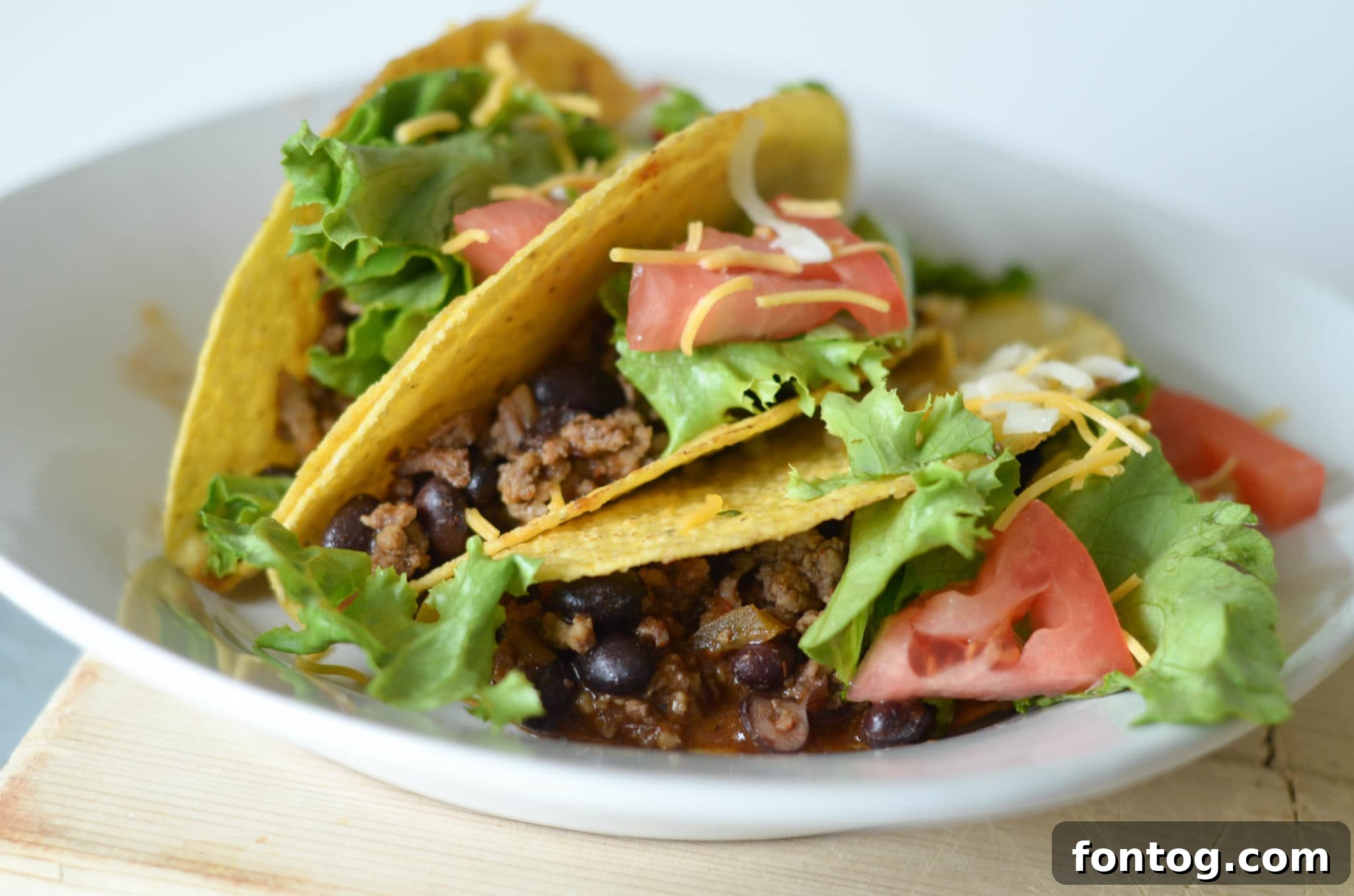 Slow Cooker Taco Meat served with toppings