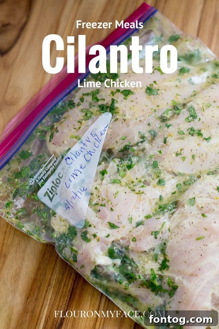 Cilantro Lime Chicken Freezer Meal prep