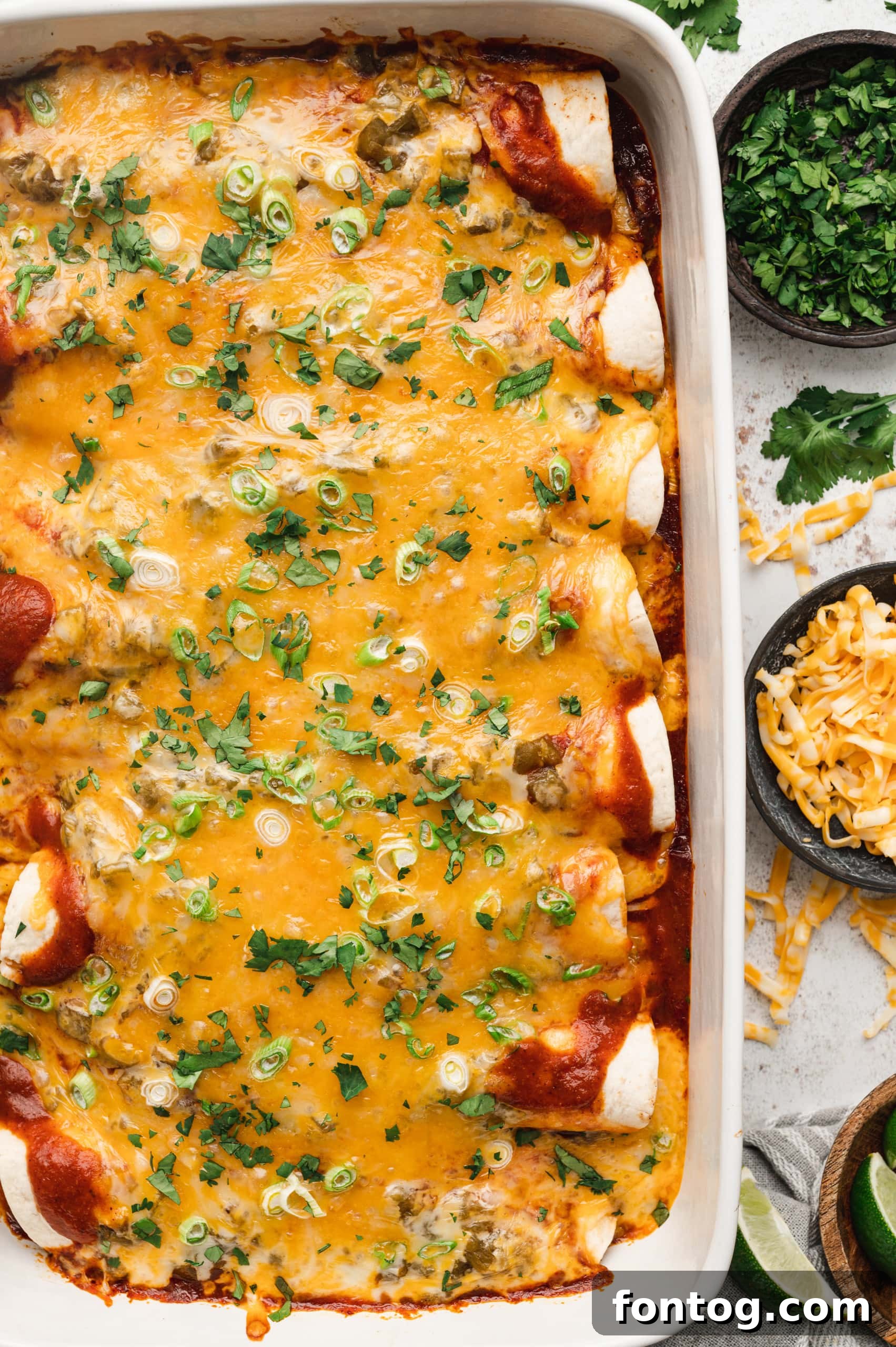 Cheesy Chicken Enchiladas baked