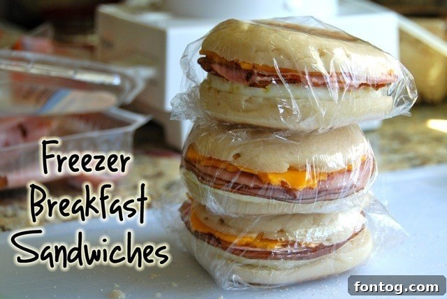 Freezer Breakfast Sandwiches in wrappers
