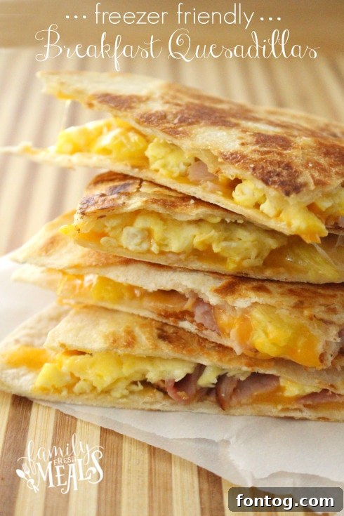 Freezer Breakfast Quesadillas 4 Ways