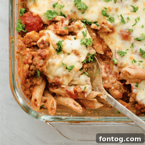 Baked Penne Pasta Freezer Meal with cheese