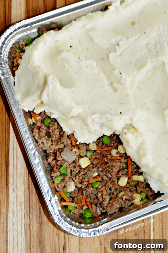 Shepherd's Pie Freezer Meal Recipe with mashed potato topping