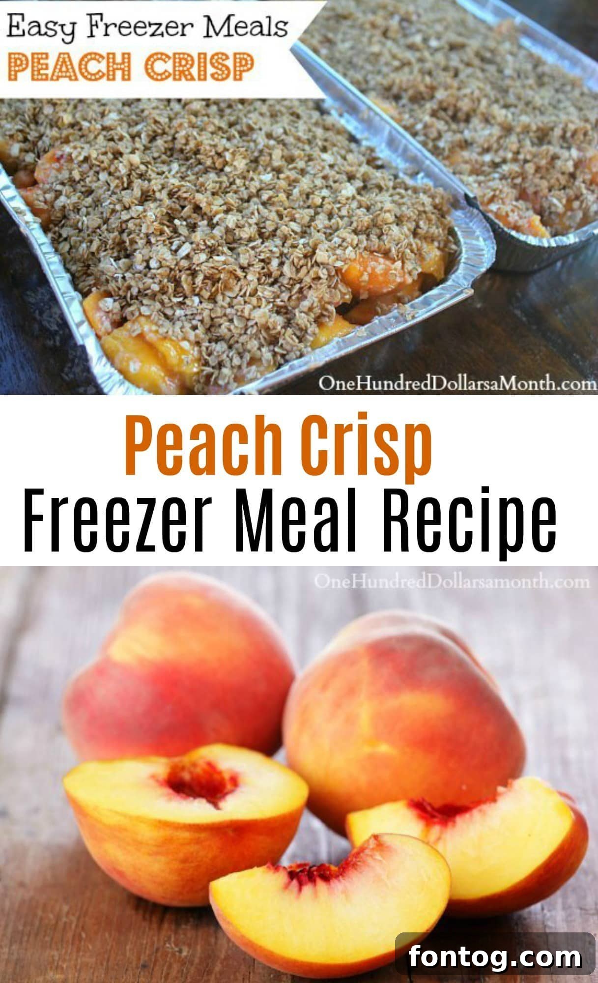 Easy Freezer Meals – Peach Crisp Recipe served in a bowl