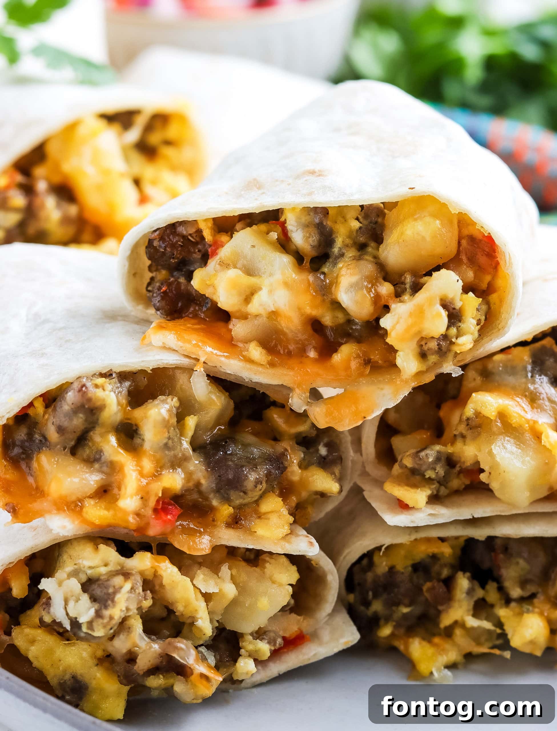 Gluten-Free Breakfast Burritos wrapped and ready
