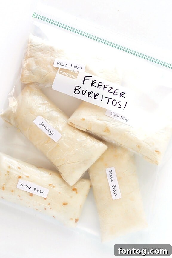 Freezer Breakfast Burritos