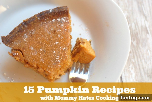 A vibrant autumnal display featuring various pumpkin dishes, including pies, bread, and drinks, inviting viewers to explore delicious fall recipes.