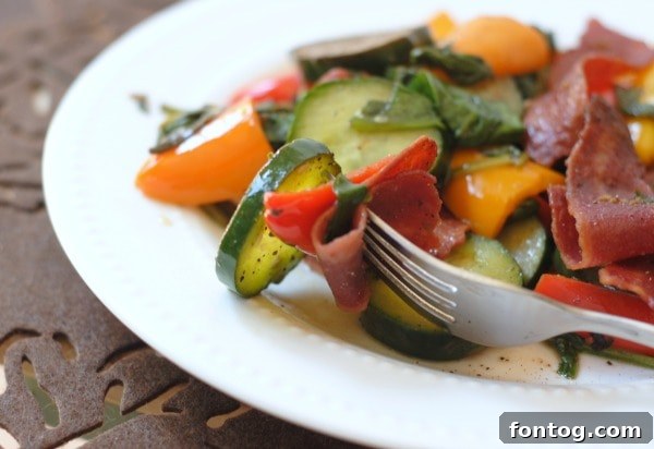 A vibrant Butterball Turkey Bacon & Veggie Salad, ready to be enjoyed.