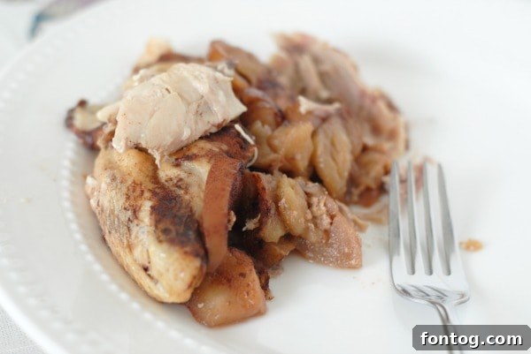 Tender Slow Cooker Apple Cinnamon Chicken 3 Slow Cooker Apple Cinnamon Chicken ready to serve