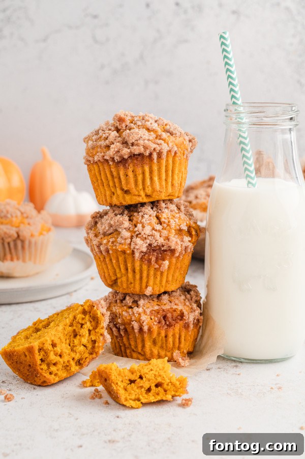 Gluten-free pumpkin crumble muffins ready for storage in an airtight container