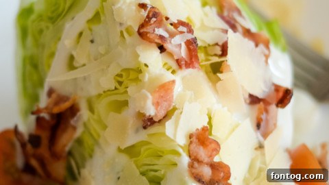 Wedge salad Pinterest graphic with text 'Easy Wedge Salad Recipe'
