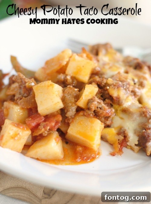 Loaded Taco Potato Bake 2 Cheesy Potato Taco Casserole #SimplyPotatoes #Sponsored