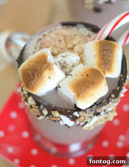 Freshly toasted marshmallows, golden brown and ready for a hot chocolate float.
