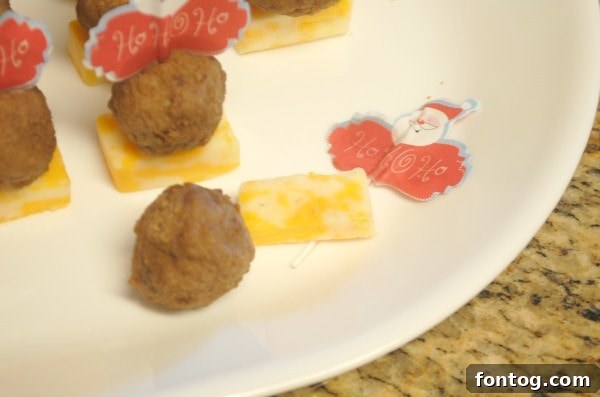 Farm Rich Meatballs and Cheese for Party Skewers