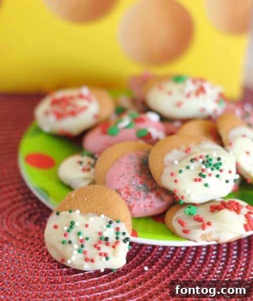Chocolate Covered Vanilla Wafers on a plate