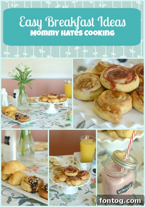 Effortless Party Breakfasts: Berry Orange Smoothies and More 2 A vibrant collage showcasing various easy breakfast and brunch ideas including pastries, fruit, and coffee, alongside a refreshing Berry Orange Smoothie, perfect for hosting a gathering.