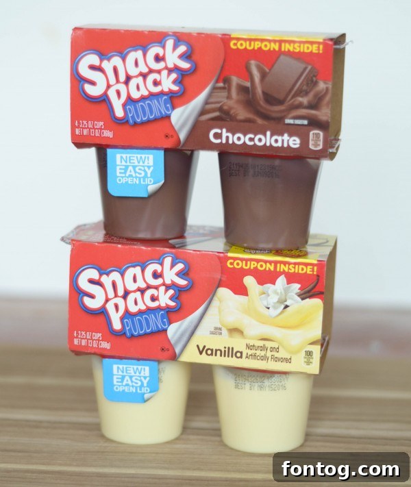 Ingredients for Pudding & Brownie Parfaits