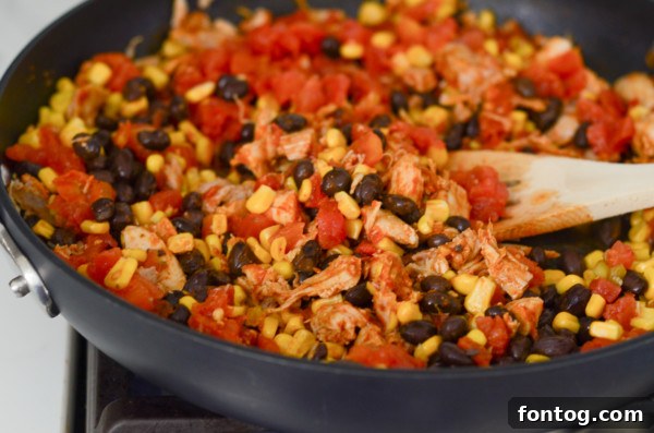 Smoky Chicken Enchilada Casserole 3 A selection of fresh ingredients for BBQ chicken enchiladas
