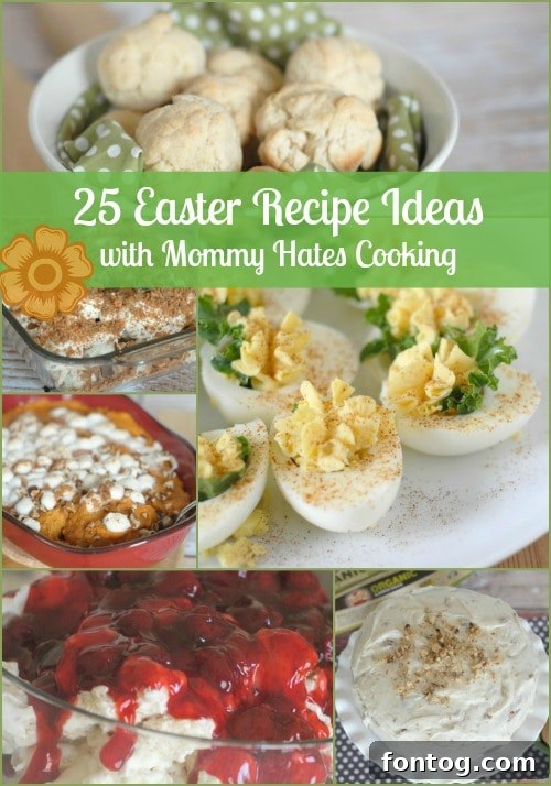 Your Easter Feast: 25 Delicious Recipes for a Memorable Day 2 A festive collage of various Easter dishes including desserts, savory sides, and main courses, perfect for planning your holiday meal.