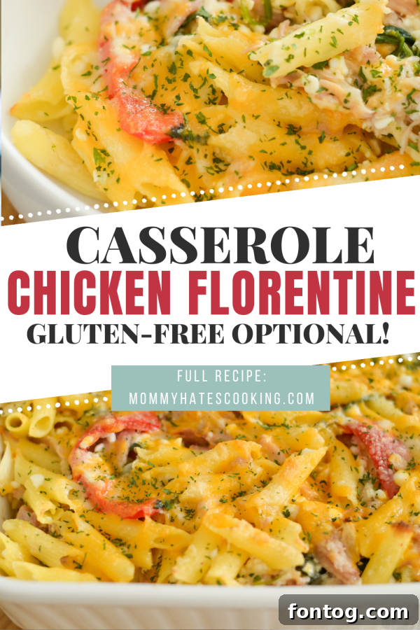 baked chicken florentine in a serving dish