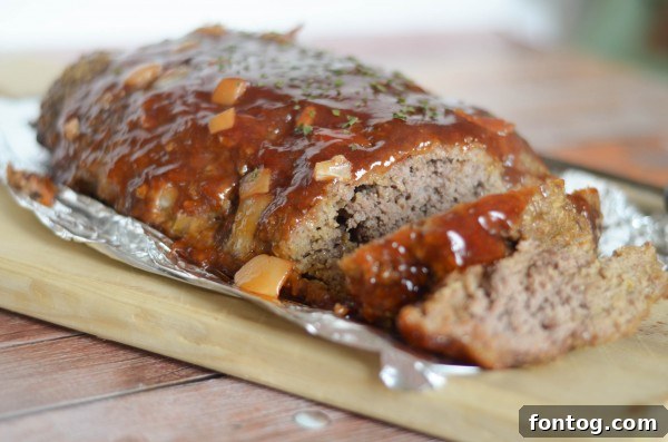 Effortless Zesty GF Meatloaf Perfection 4 Close-up of Tangy Meatloaf showing the rich glaze