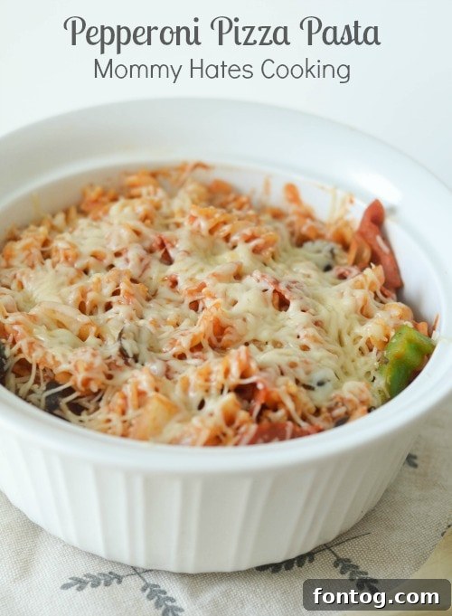 Delicious Pepperoni Pizza Pasta ready to serve