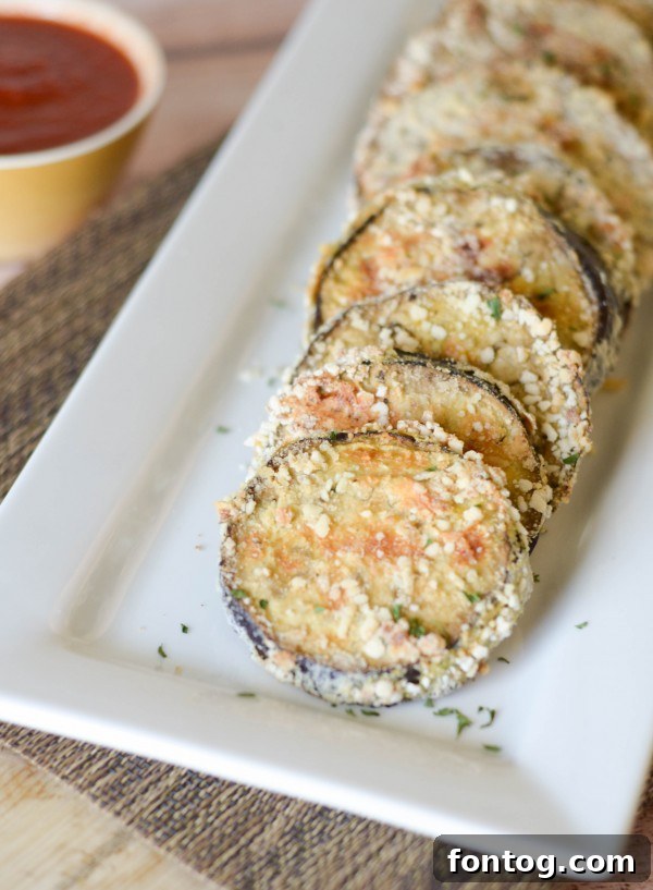 Delicious baked eggplant bites ready to be served