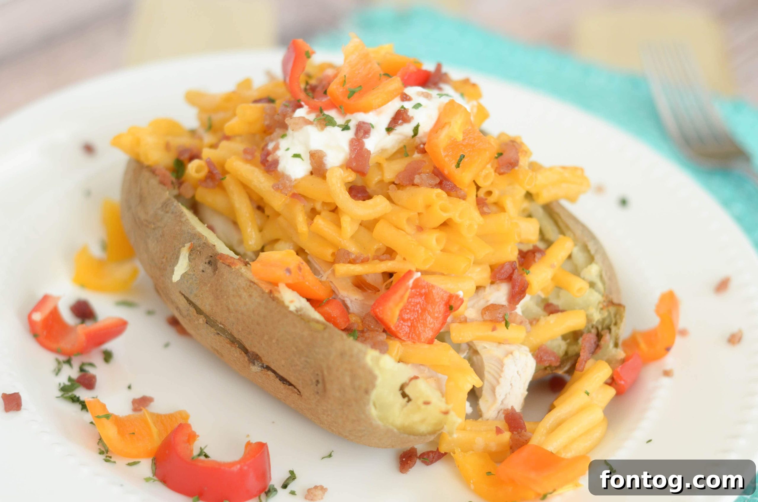 Macaroni & Cheese Stuffed Baked Potatoes