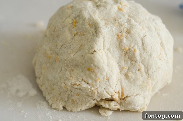 Close-up of a gluten-free cheddar bay biscuit, showcasing its flaky texture.