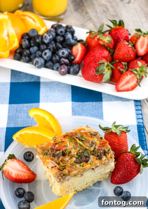 Delicious Crockpot Breakfast Casserole ready to serve