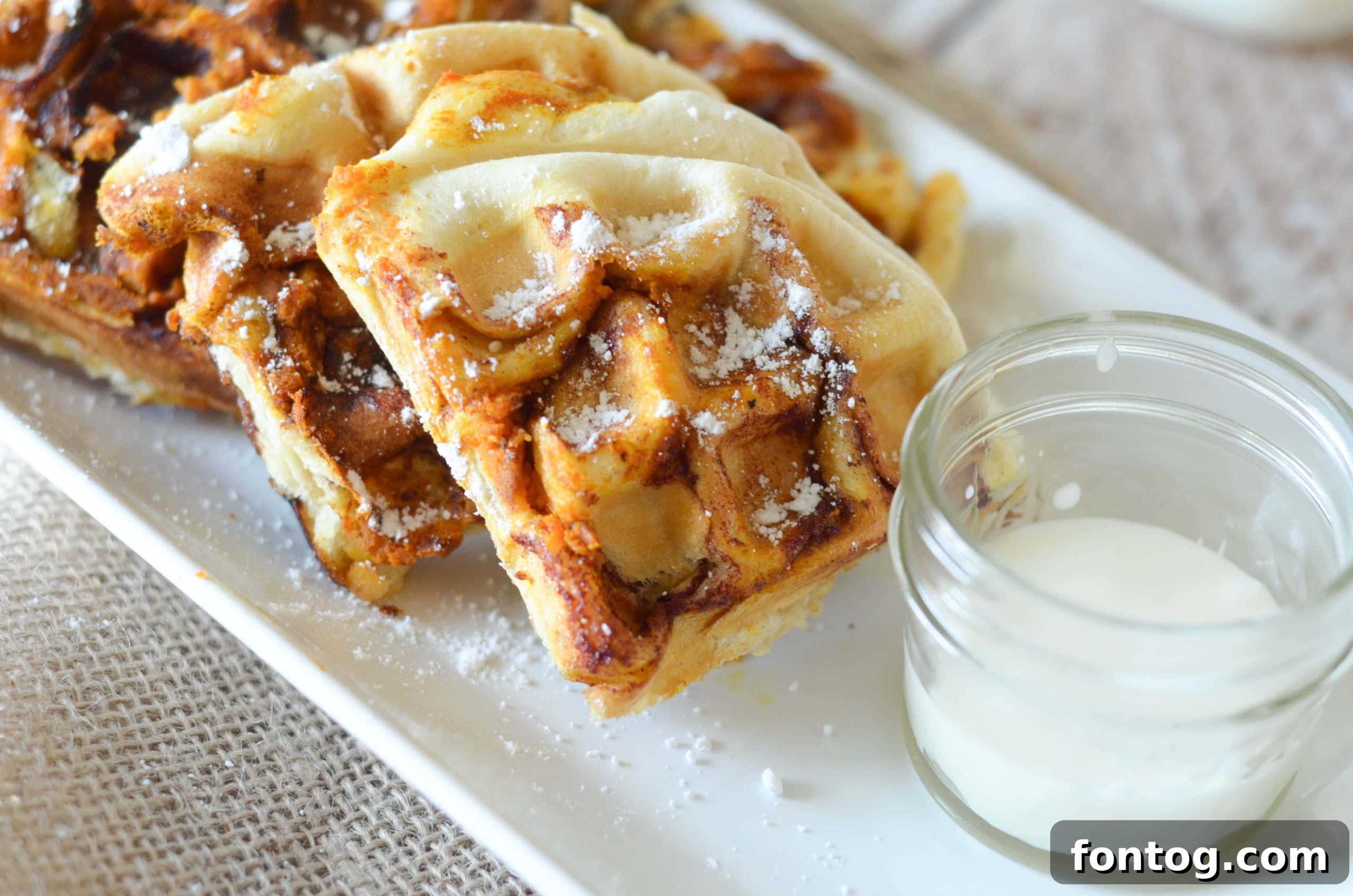 Delicious Pumpkin Cinnamon Waffle Bites, ready to eat