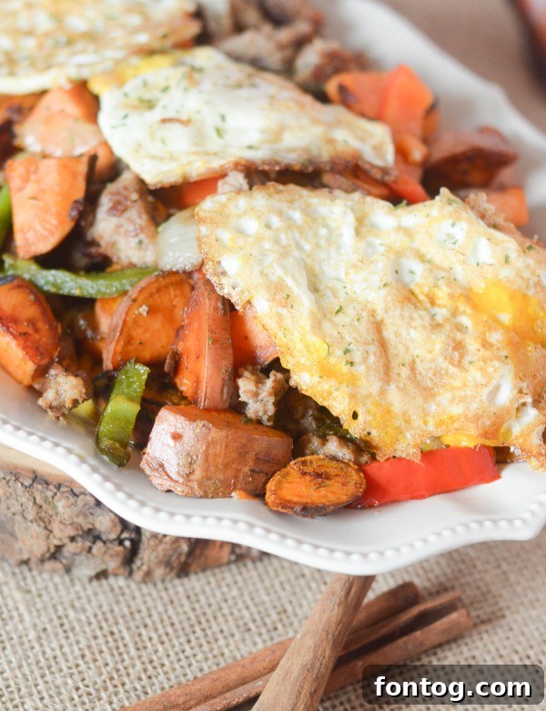 Savory Sweet Potato Hash with Fried Eggs