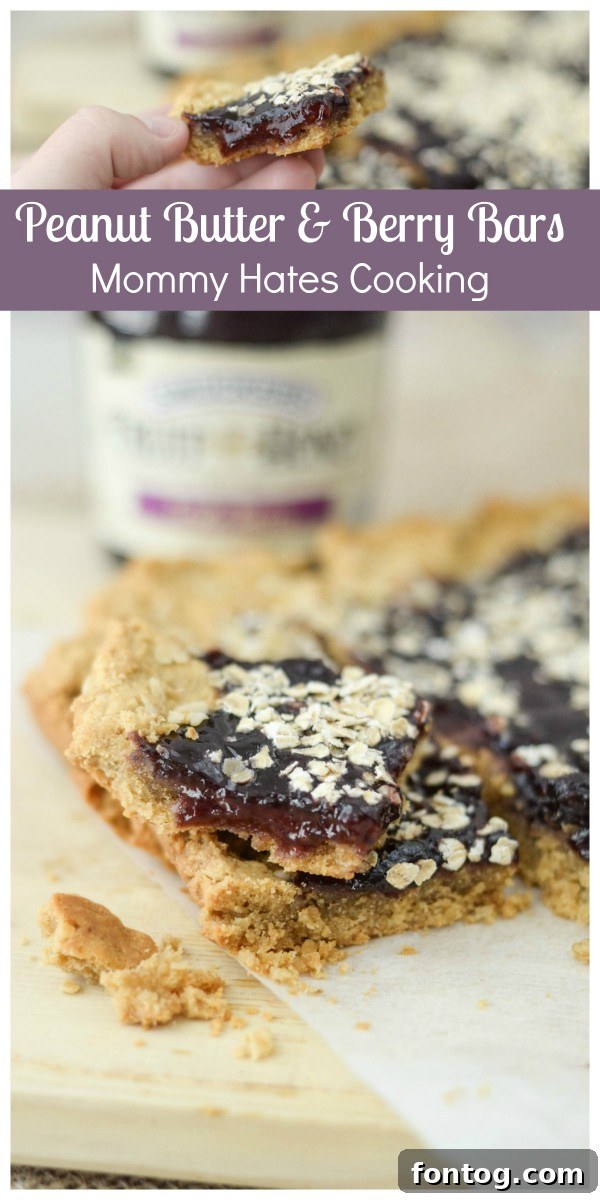 Peanut Butter and Berry Bliss Bars 2 Delicious Peanut Butter & Berry Bars, perfect for an afternoon treat or snack