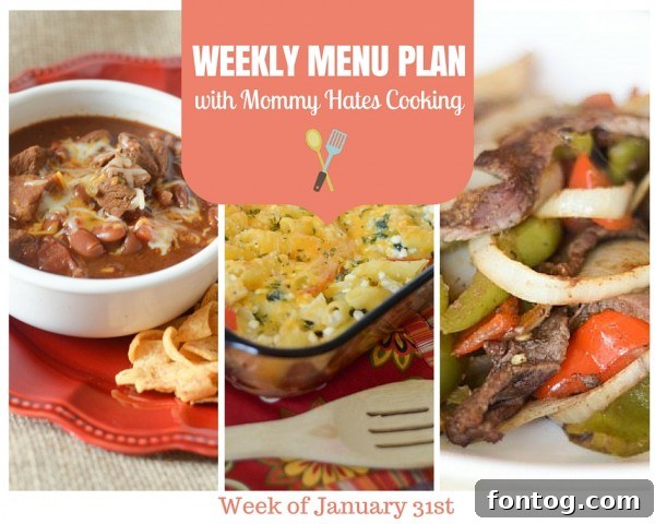 Weekly Meal Guide: January 31st 2 Weekly Menu Plan - Week of January 31st, featuring heartwarming winter dishes