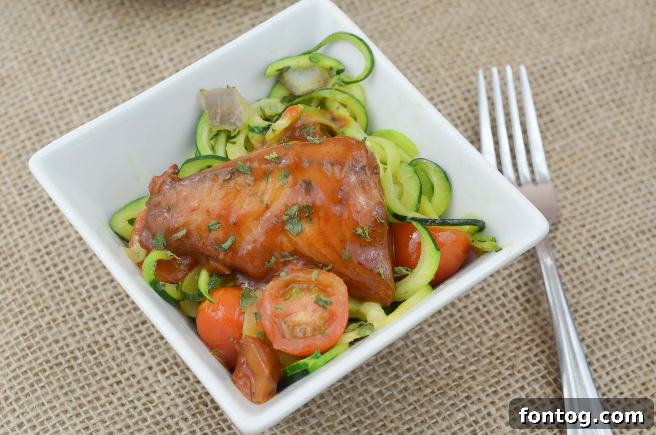 Zoodles with Marinara Tilapia
