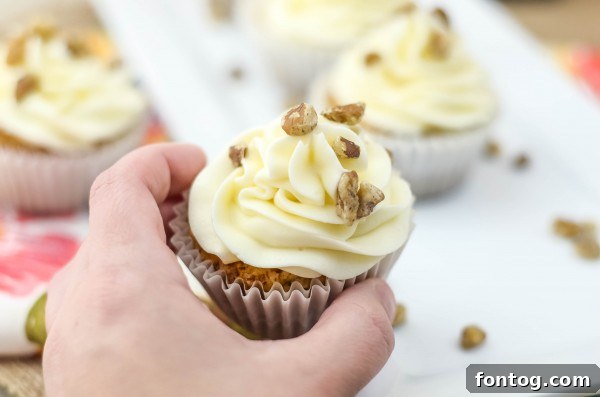 Gluten-free carrot cake cupcakes freshly frosted and ready to serve