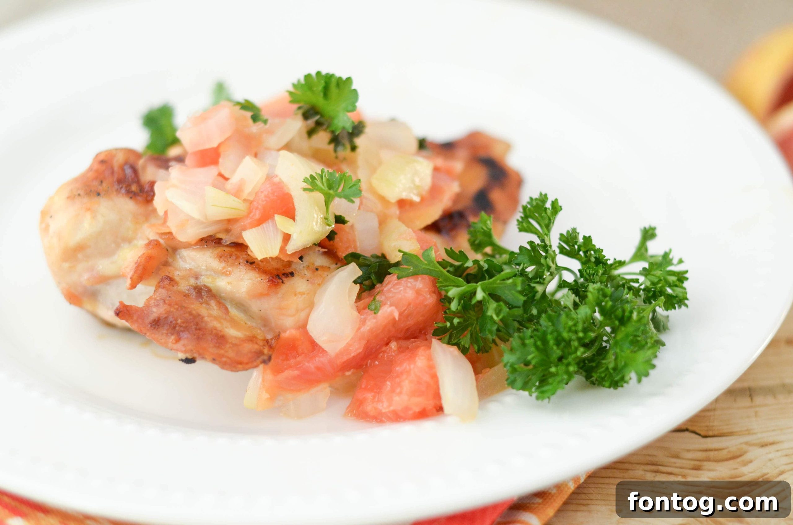 Zingy Grapefruit Salsa Chicken 2 Grapefruit Salsa Chicken with fresh ingredients