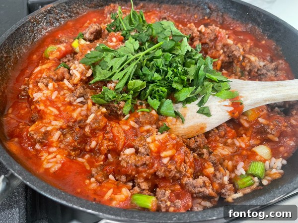 Preparing the Stuffed Pepper Filling