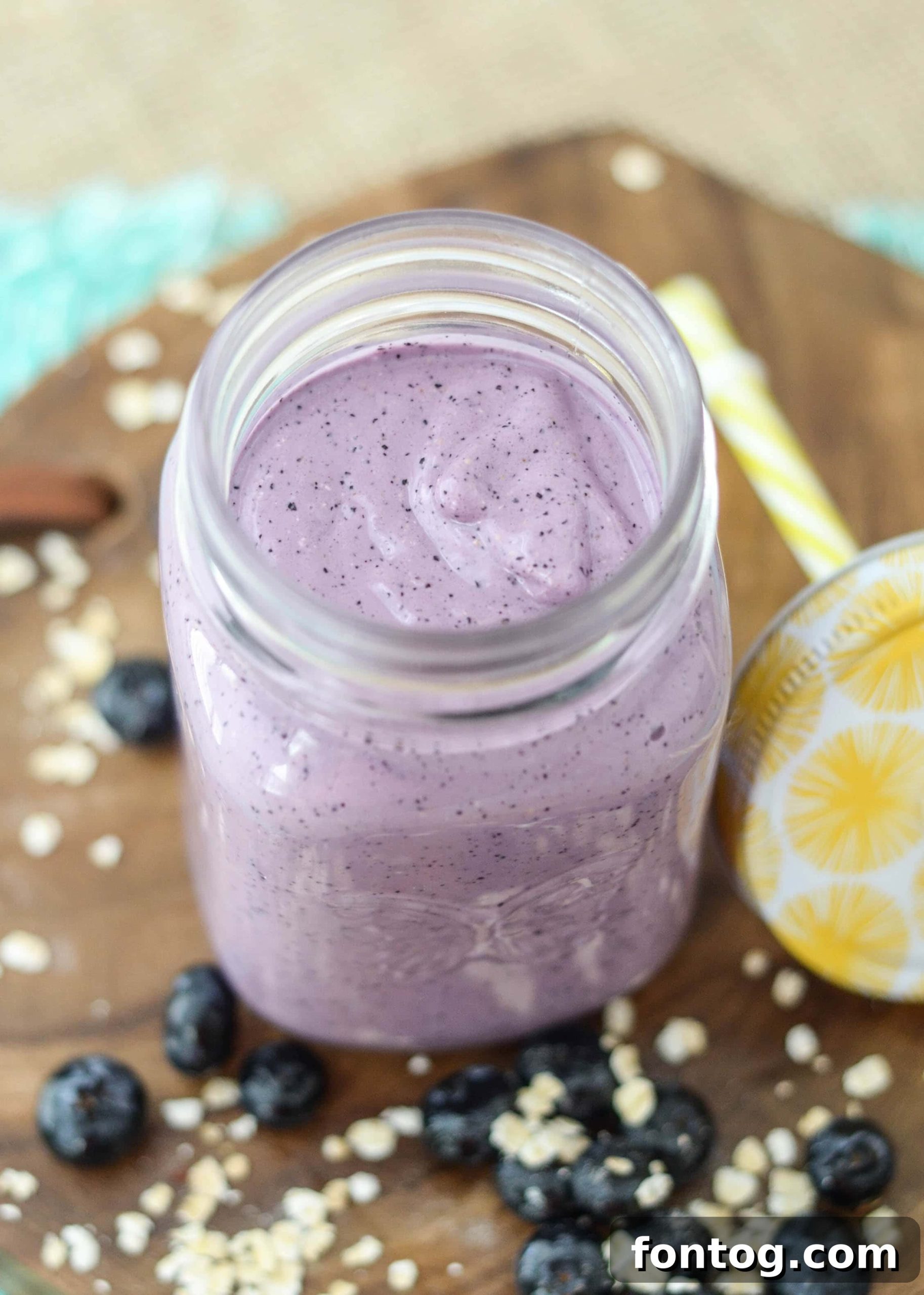 Blueberry Oatmeal Smoothie - Featured Recipe Image