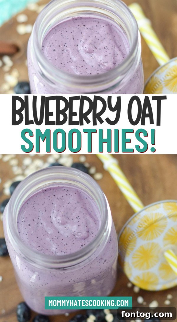 BLUEBERRY OAT SMOOTHIE - Pinterest Image