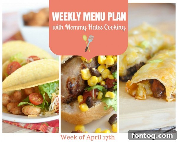 A vibrant and organized weekly meal plan featuring colorful dishes and fresh ingredients, symbolizing efficient kitchen management and delicious home cooking.