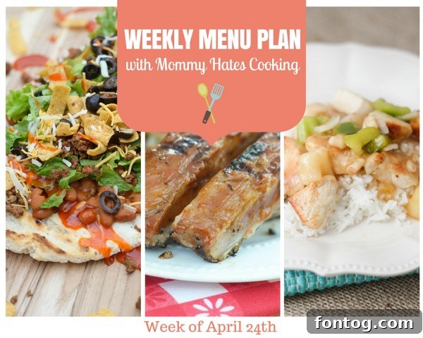 Weekly Menu Plan - Week of April 24th