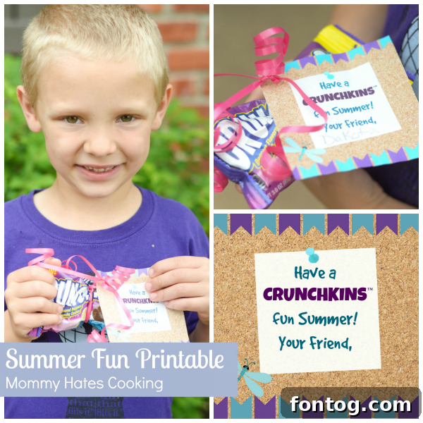 Summer Fun with Crunchkins Dessert Poppers Printable - A delightful end-of-school treat for kids and friends.