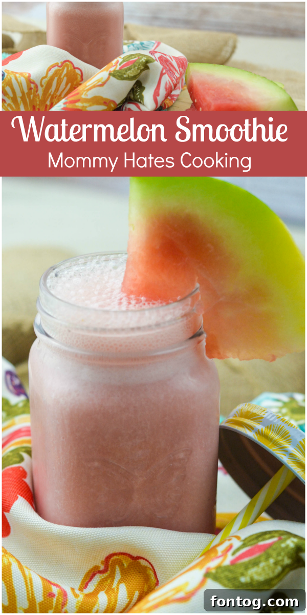 Watermelon Smoothie in a glass, perfect for summer refreshment