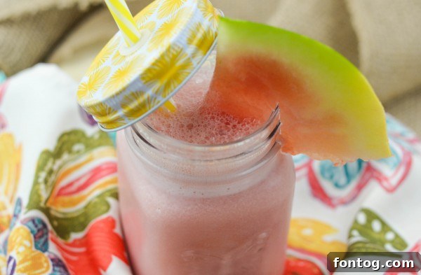 Close-up of a Watermelon Smoothie showing its vibrant color and texture