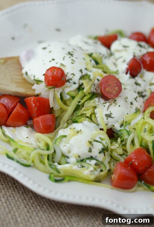 Cheesy Baked Zoodles, fresh out of the oven