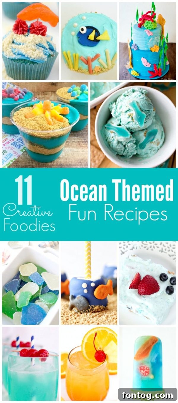 10+ Ocean Themed Recipes collage