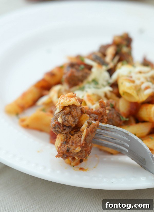 Golden Baked Cheesy Penne 8 Individual serving of Homestyle Cheesy Penne on a plate