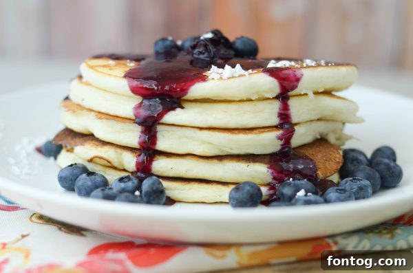 Close-up of golden buttermilk pancakes